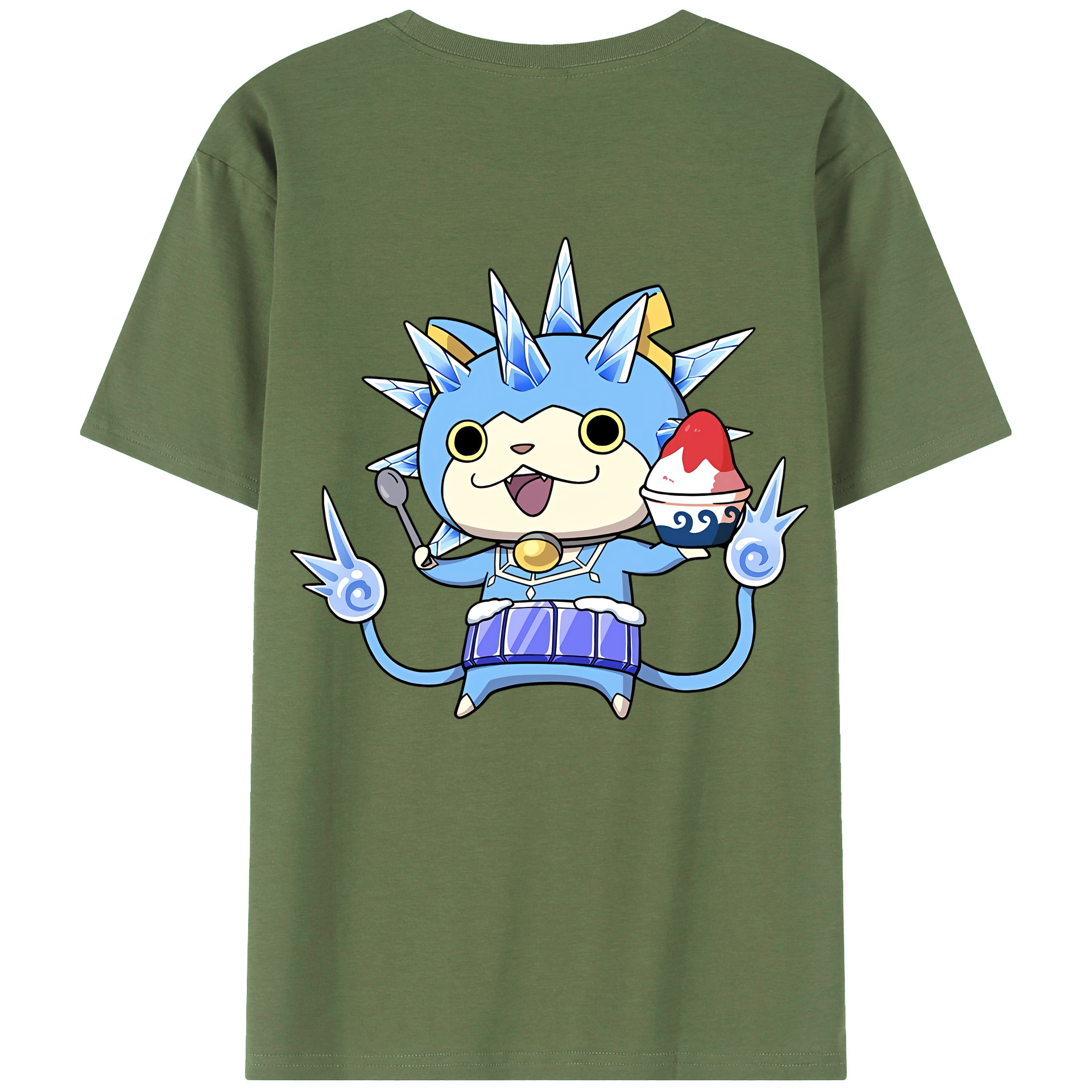 （画像用） 妖怪ウォッチ Yo-kai Watch 綿100％ メンズ半袖Tシャツ（バックプリント） 通気性